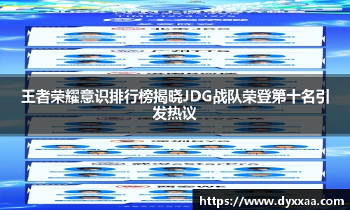 王者荣耀意识排行榜揭晓JDG战队荣登第十名引发热议